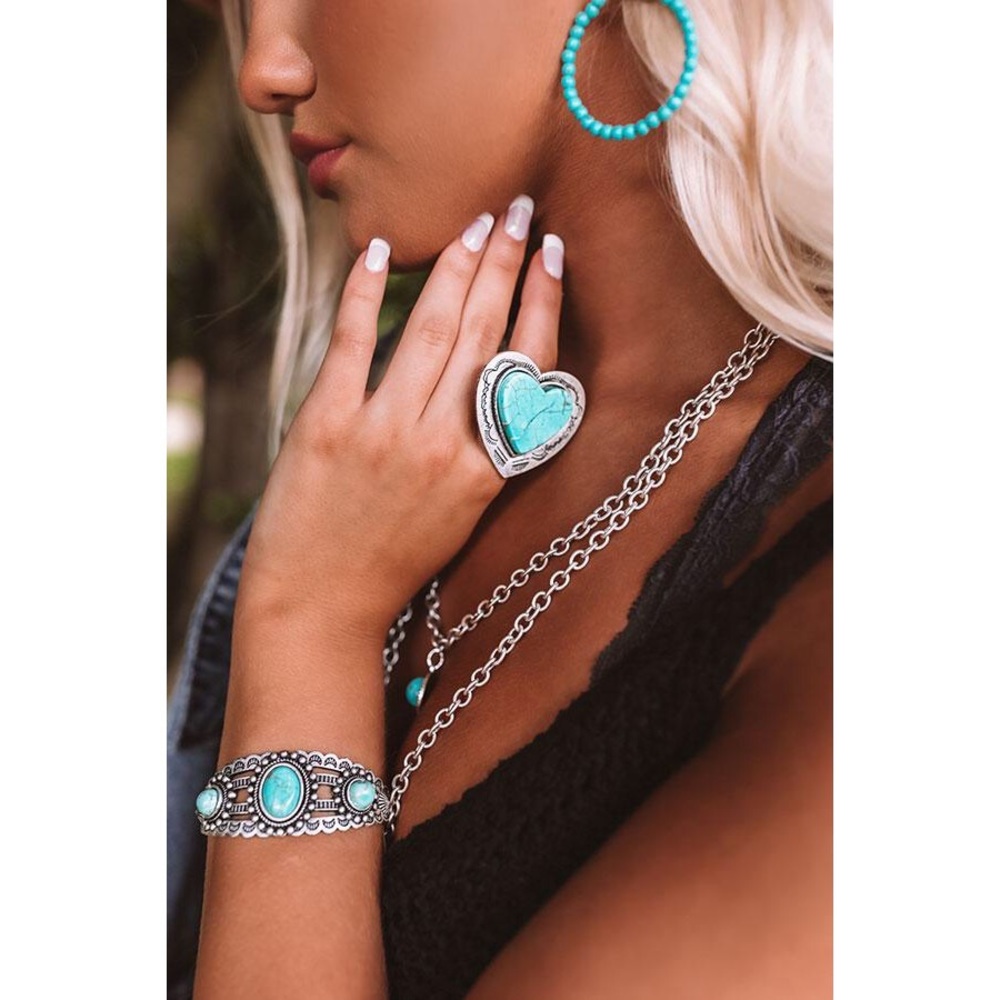 Turquoise Heart Ring - Picture 2 of 3